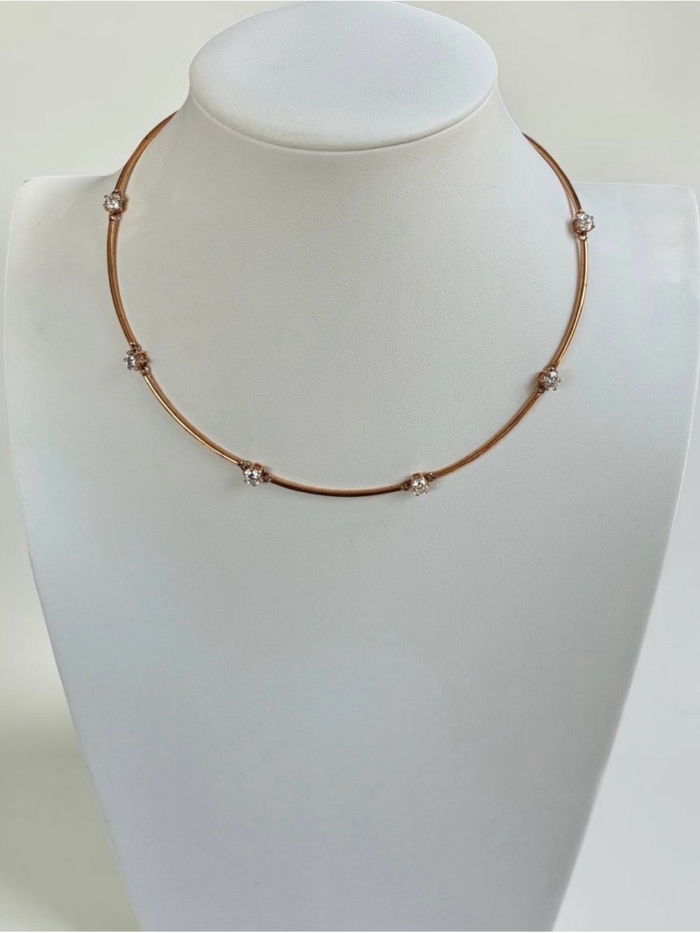 Swarovski Signed Swan Constella Crystal Rose Gold-Tone Necklace